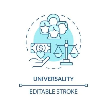 Universal basic income soft blue concept icon Illustrazione stock