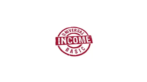 Universal Basic Income stamp and stamping isolated animation 스톡 동영상 301103301