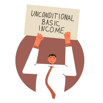 Universal basic income. Unconditional guarantee. Living stipend. Governmental Illustrazione stock