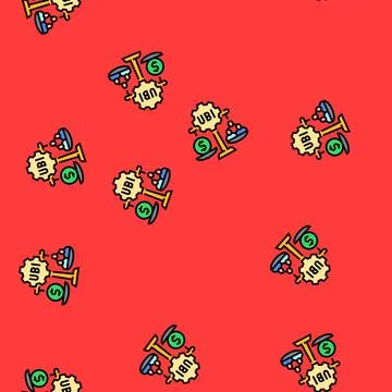 Universal basic income vector seamless pattern Stock Illustration
