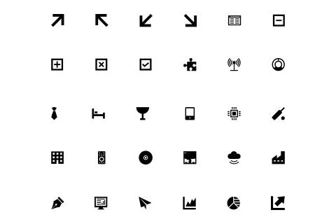 Universal Black Icons for Web Stock Illustration