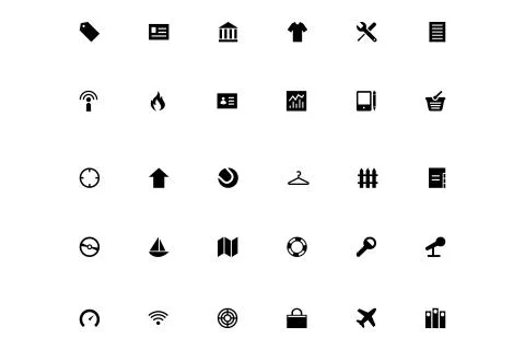 Universal Black Vector Icons Ilustración de archivo