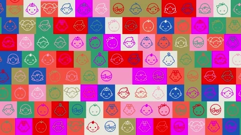 Universal Childrens Day. background. seamless pattern. loop mosaic animation Stock Footage 142001194