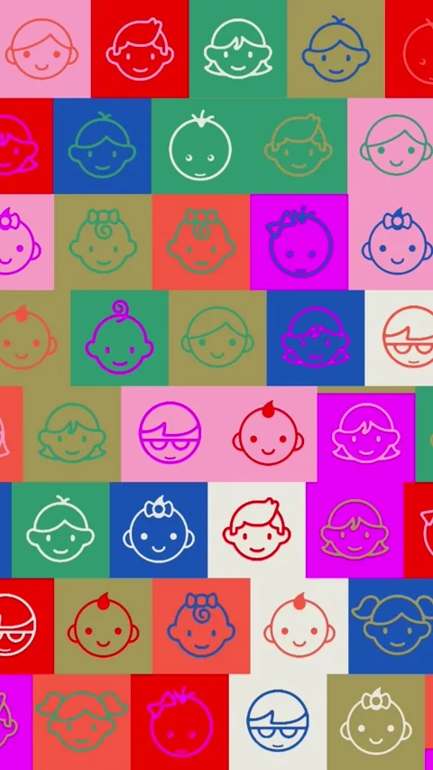 Universal Childrens Day. background. seamless pattern. loop mosaic animation. 스톡 동영상 322113368
