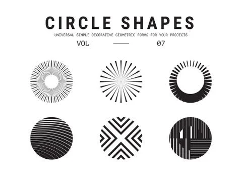 Universal circle shapes set Stock Illustration