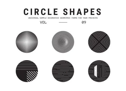 Universal circle shapes set Stockillustratie
