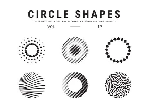 Universal circle shapes set Stockillustratie