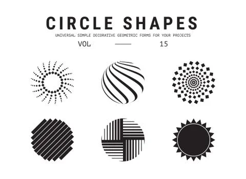 Universal circle shapes set Stockillustratie