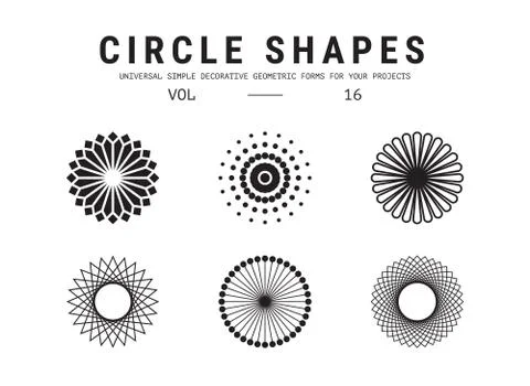 Universal circle shapes set Stockillustratie
