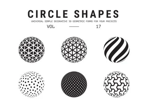 Universal circle shapes set Stockillustratie