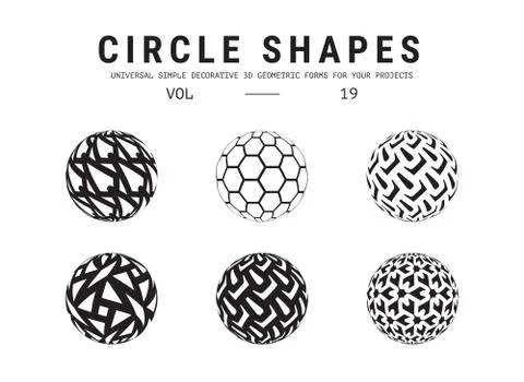 Universal circle shapes set Illustrazione stock