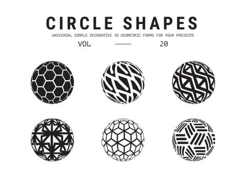 Universal circle shapes set Stock Illustration