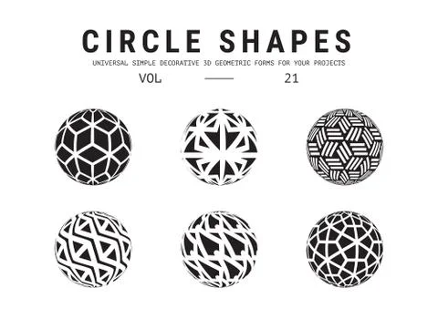 Universal circle shapes set Stock Illustration