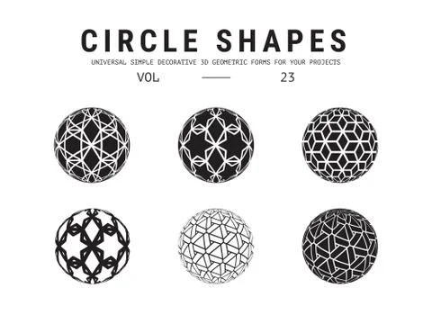 Universal circle shapes set Stock Illustration
