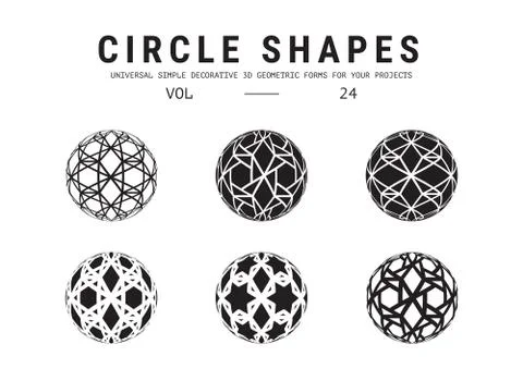 Universal circle shapes set Stock Illustration