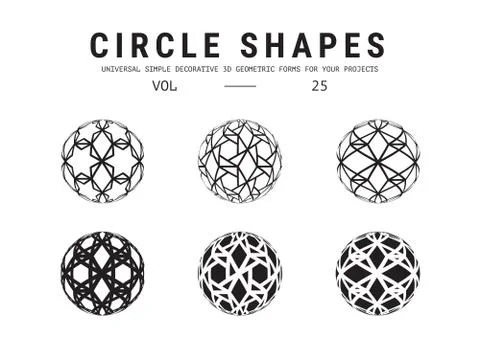 Universal circle shapes set Stock Illustration