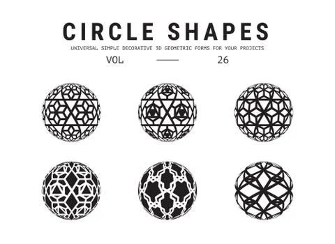 Universal circle shapes set Stock Illustration