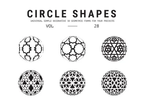 Universal circle shapes set Illustrazione stock