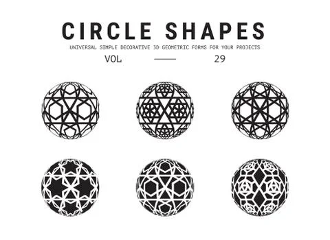 Universal circle shapes set Stock Illustration