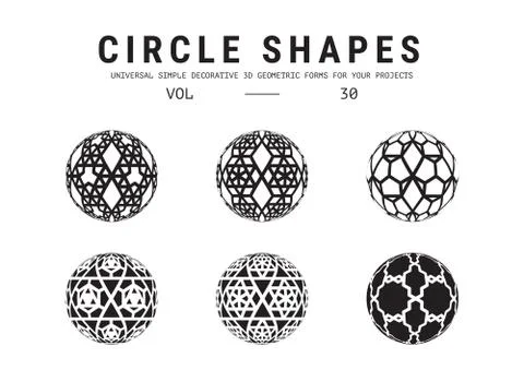 Universal circle shapes set Stock Illustration