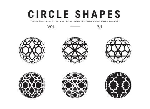 Universal circle shapes set Stockillustratie