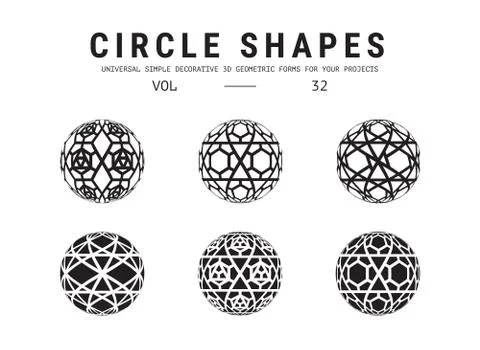 Universal circle shapes set Stock Illustration