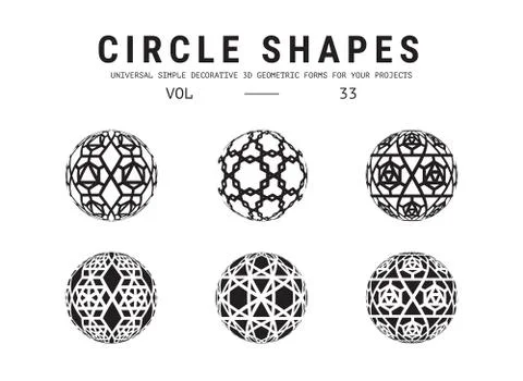 Universal circle shapes set Stockillustratie