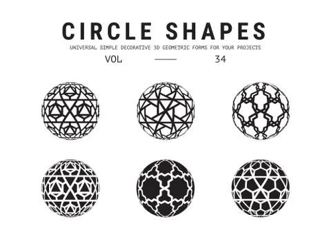 Universal circle shapes set Stock Illustration
