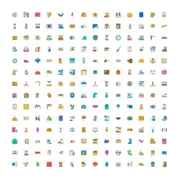 Universal collection of line icons for web and app design Illustrazione stock