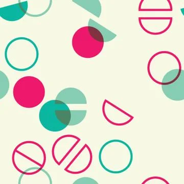 Universal colorful geometric seamless pattern with circle lap and split times Stock Illustration