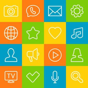 Universal communication icons to use in web and mobile. 스톡 일러스트