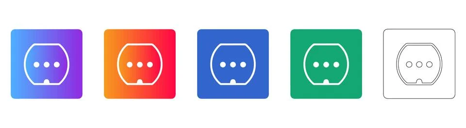 Universal Connection Port Input Icon Set 스톡 일러스트