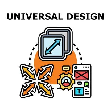 Universal design concept adapting interface across devices Stockillustratie