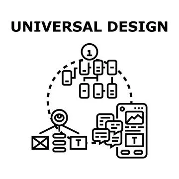 Universal design developing inclusive digital experience Stock Illustration