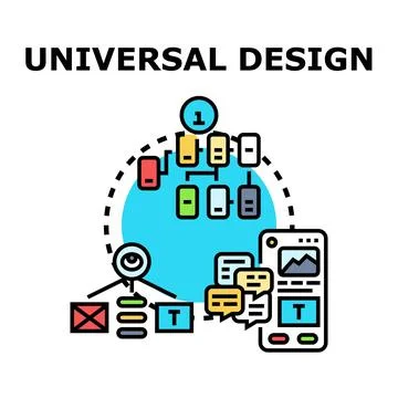 Universal design developing inclusive digital experience Stock Illustration