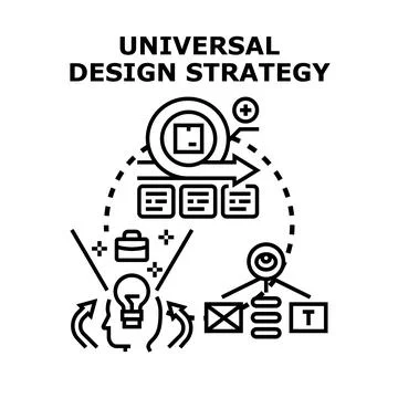 Universal design strategy developing creative solutions for accessibility Stock Illustration