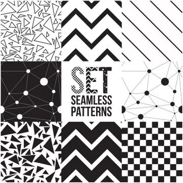 Universal different vector seamless patterns Illustrazione stock