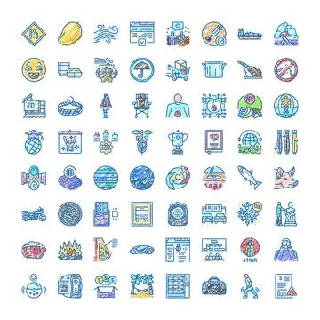 Universal doodle icon set drawing many concepts 스톡 일러스트