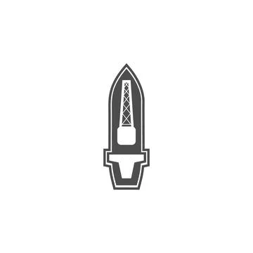 Universal dry cargo ship icon. Elements of water craft from above. Premium Stock Illustration