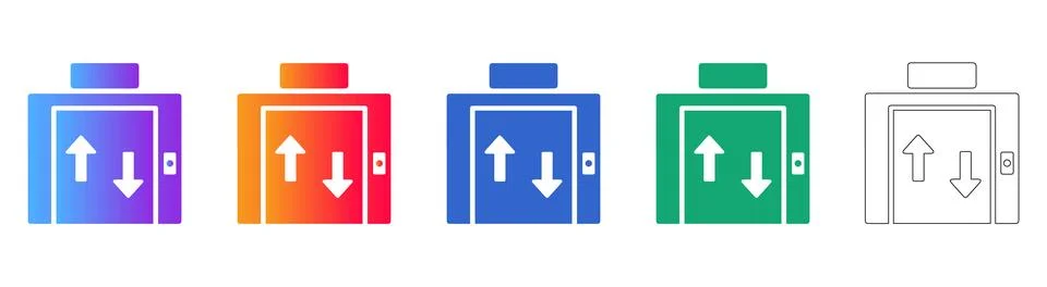 Universal Elevator Up and Down Directional Icons Stock Illustration