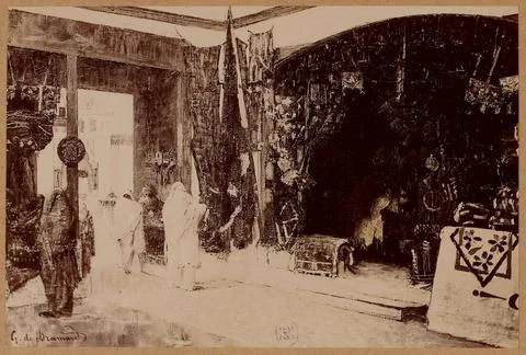 Universal exhibition of 1889. Reproduction of an array of G. Dramard. Copy... Stock Photos