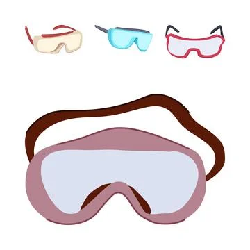Universal eye protection with various safety glasses and goggles Stock Illustration