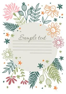 Universal floral template Illustrazione stock