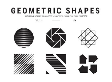 Universal geometric shapes set Stock Illustration