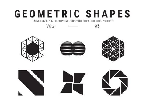 Universal geometric shapes set Stock Illustration