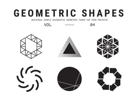 Universal geometric shapes set Stock Illustration