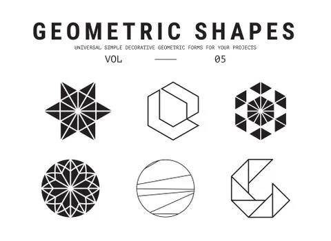 Universal geometric shapes set Stock Illustration