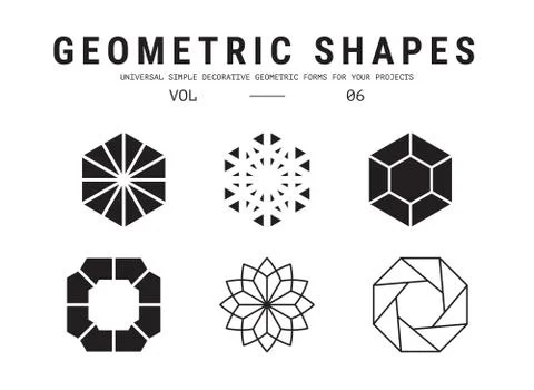 Universal geometric shapes set Stockillustratie