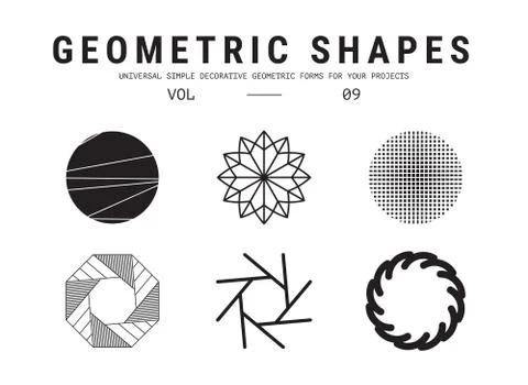 Universal geometric shapes set Stock-Illustration