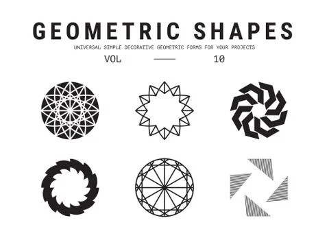 Universal geometric shapes set Stock Illustration